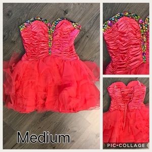Coral cocktail dress